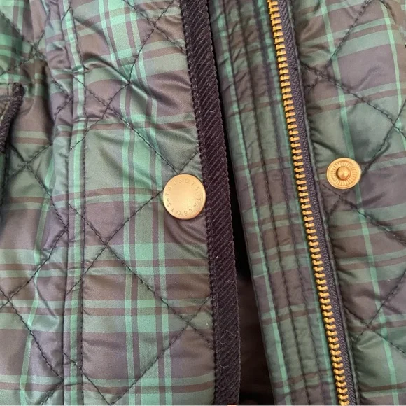 Talbots Quilted Puffer Jacket Women's S Green Tartan Plaid Barn Old Money Preppy - Picture 13 of 15
